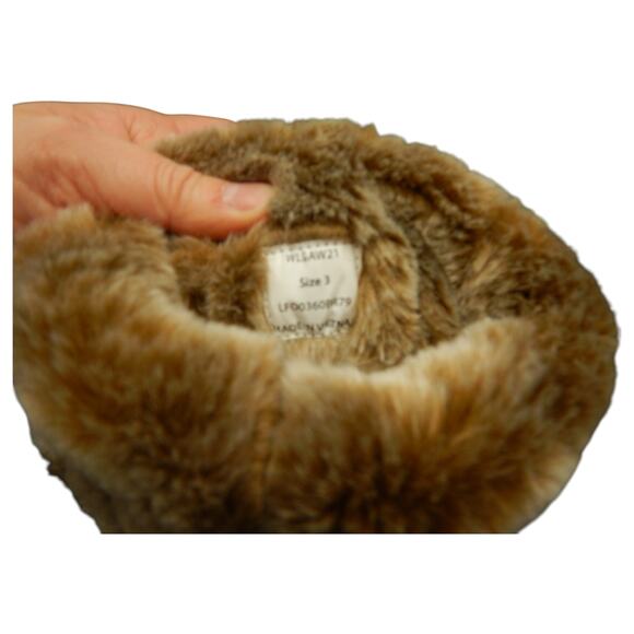 Barbour Hareshaw Faux Fur Lining Fold Down Winter Boots Brown Size UK 3 US 5 - Picture 11 of 11